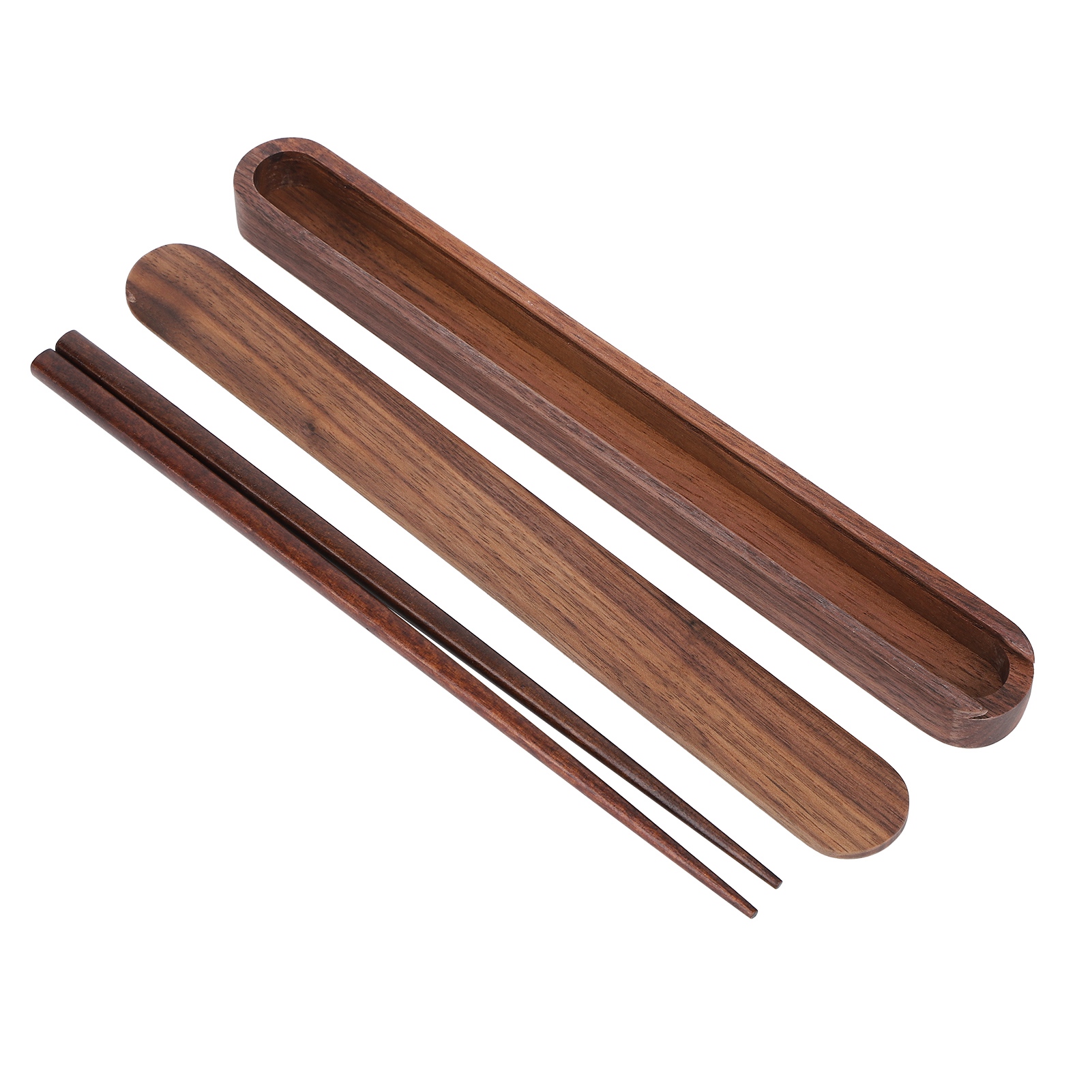 Tragbares, Umweltfreundliches Reise-essstäbchen-set Aus Holz, Ideal Für Studenten, Aus Schwarzem Walnussholz