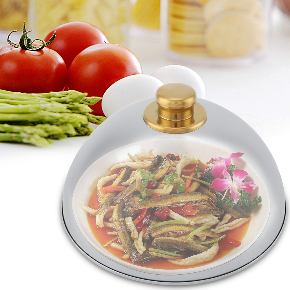 Edelstahl-servierplatte Für Küche, Restaurant, Speisesaal, Deckel, Kuppel (groß)