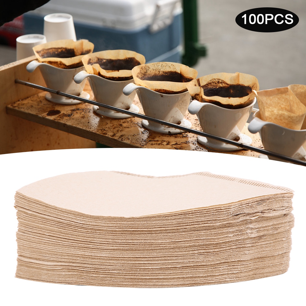 100 Stück Fächerförmige Einweg-kaffeefilterpapiere, Ersatzzubehör Für Die Kaffeezubereitung
