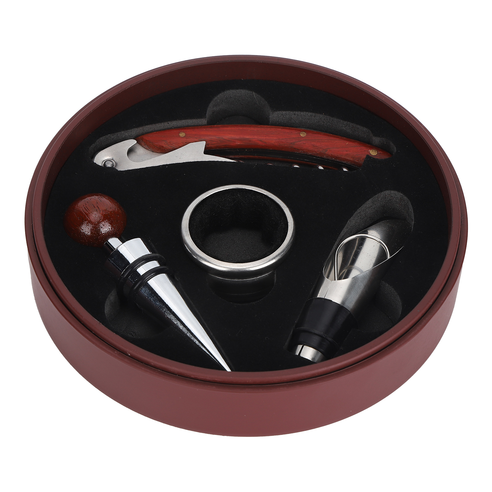 4-teiliges Multifunktionales Weinflaschenöffner-set Mit Korkenzieher, Weinausgießer Und Geschenkbox