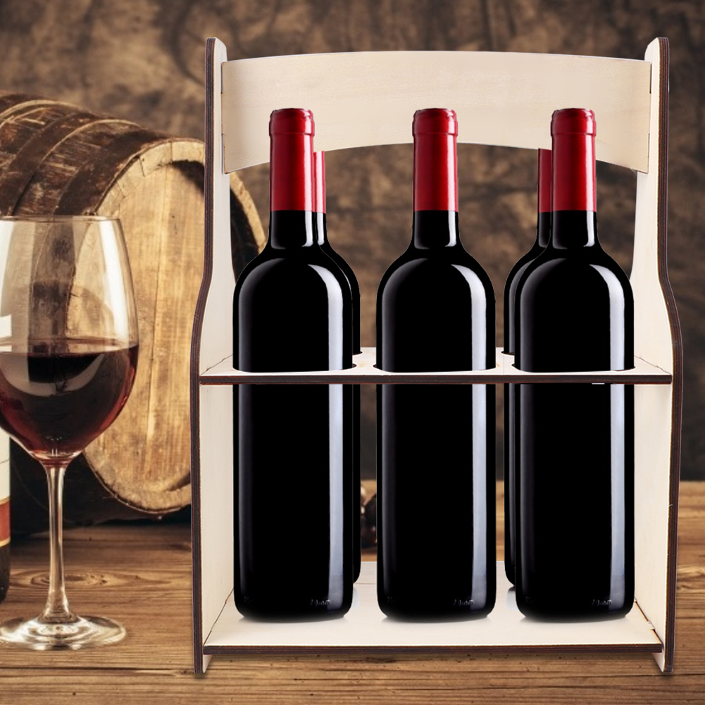 Hölzerner Flaschenhalter Mit 6 Löchern Für Bier, Rotwein Und Bar