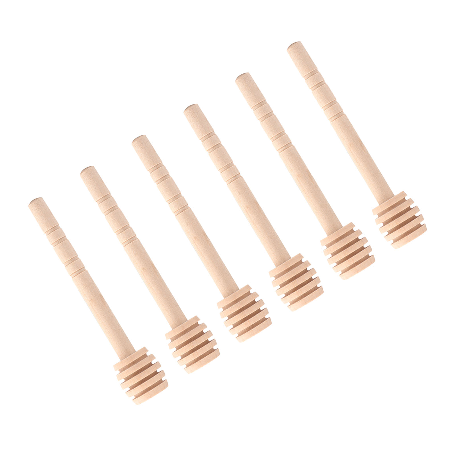 50-teiliges Set Haushalts-honig- Und Marmeladengläser Aus Holz Mit Dosier- Und Sammelfunktion Sowie Rührstab (10 Cm)