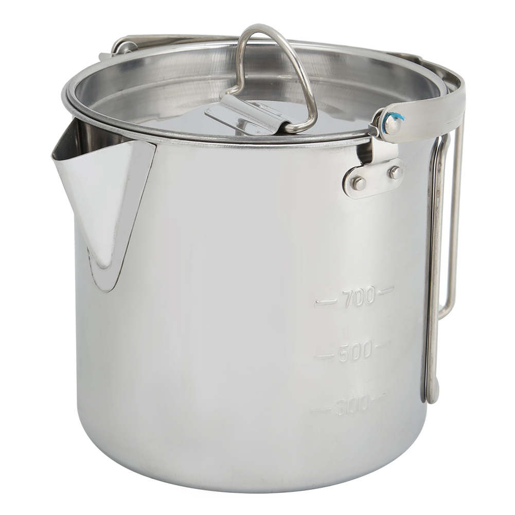 1,2-liter-wasserkocher, Tragbar, Aus Edelstahl, Zum Aufhängen, Ideal Für Camping, Wandern Und Als Kaffeekanne.