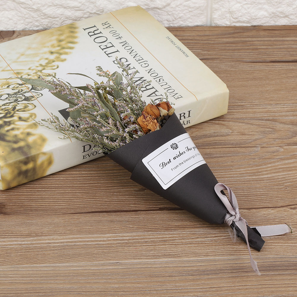 1 Stück Trockenblumenstrauß, Künstliche Rosendekoration Für Zuhause, Hochzeit, Party, Geschenk (2)