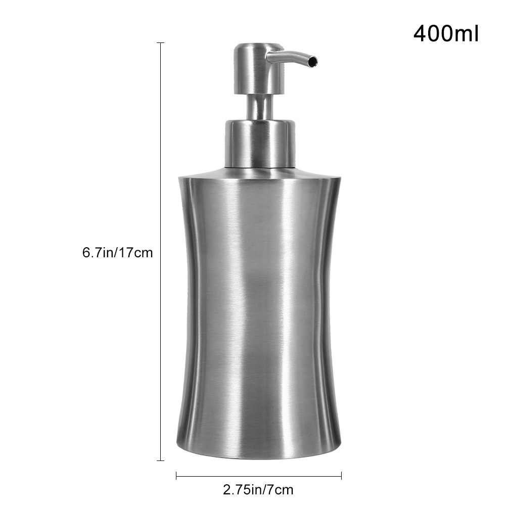 Duschpumpspender Aus Edelstahl 304 Für Badezimmer, Flüssiglotionflasche (400 Ml)