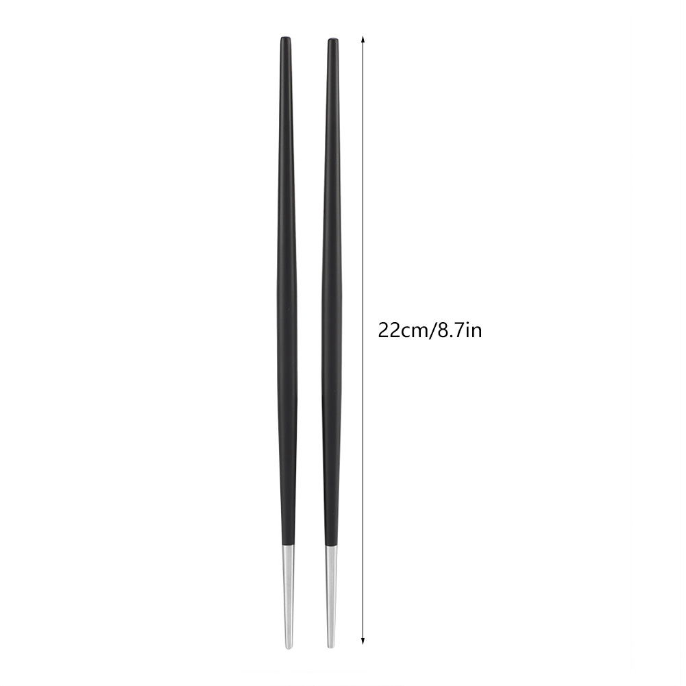 Essstäbchen-set Aus Edelstahl 304, Japanische Sushi-essstäbchen (silber/schwarz)
