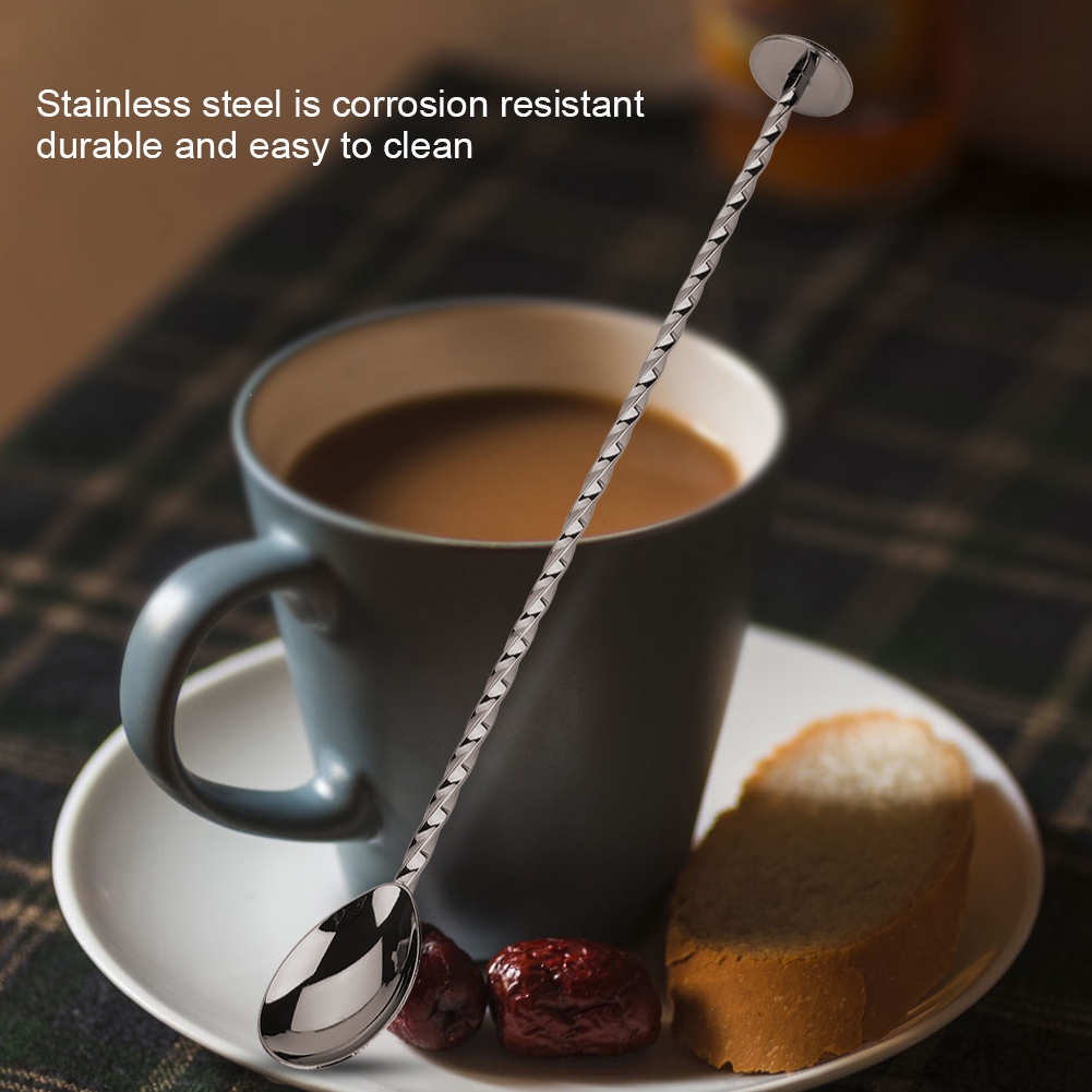 1 Stück Cocktaillöffel Aus Edelstahl, Getränke- Und Kaffeemischwerkzeug Mit Langem Griff (nr. 9)