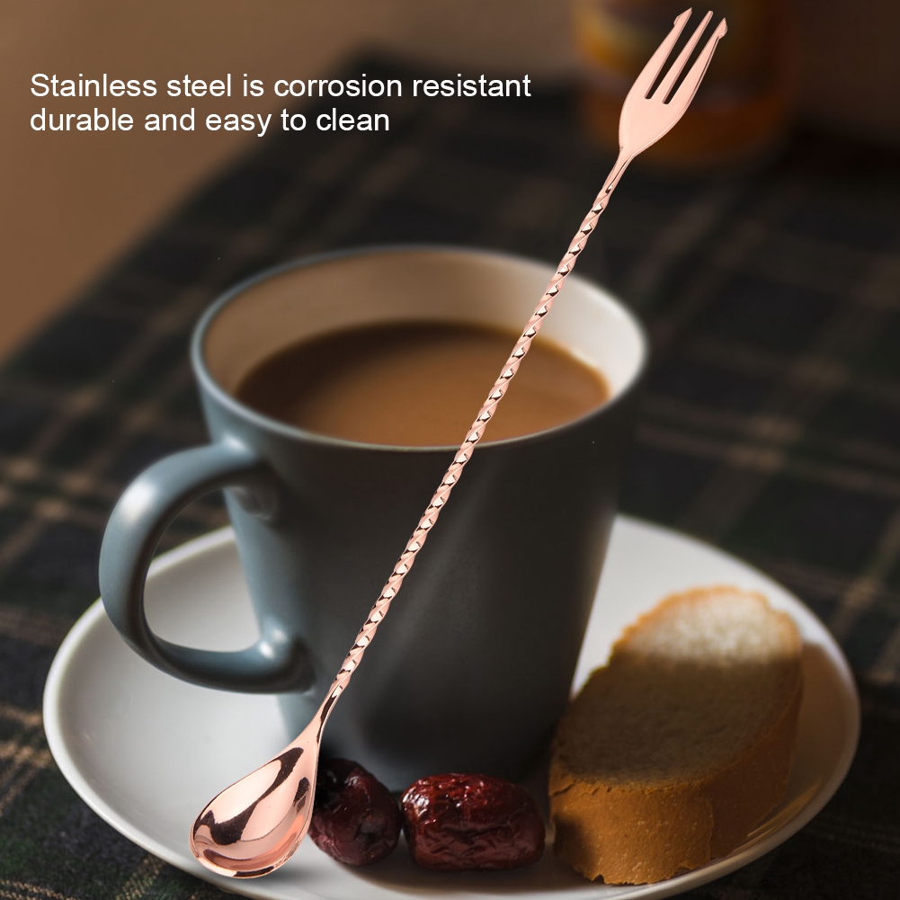 Stück Cocktaillöffel Aus Edelstahl, Getränke- Und Kaffeemischwerkzeug Mit Langem Griff (nr. 2)