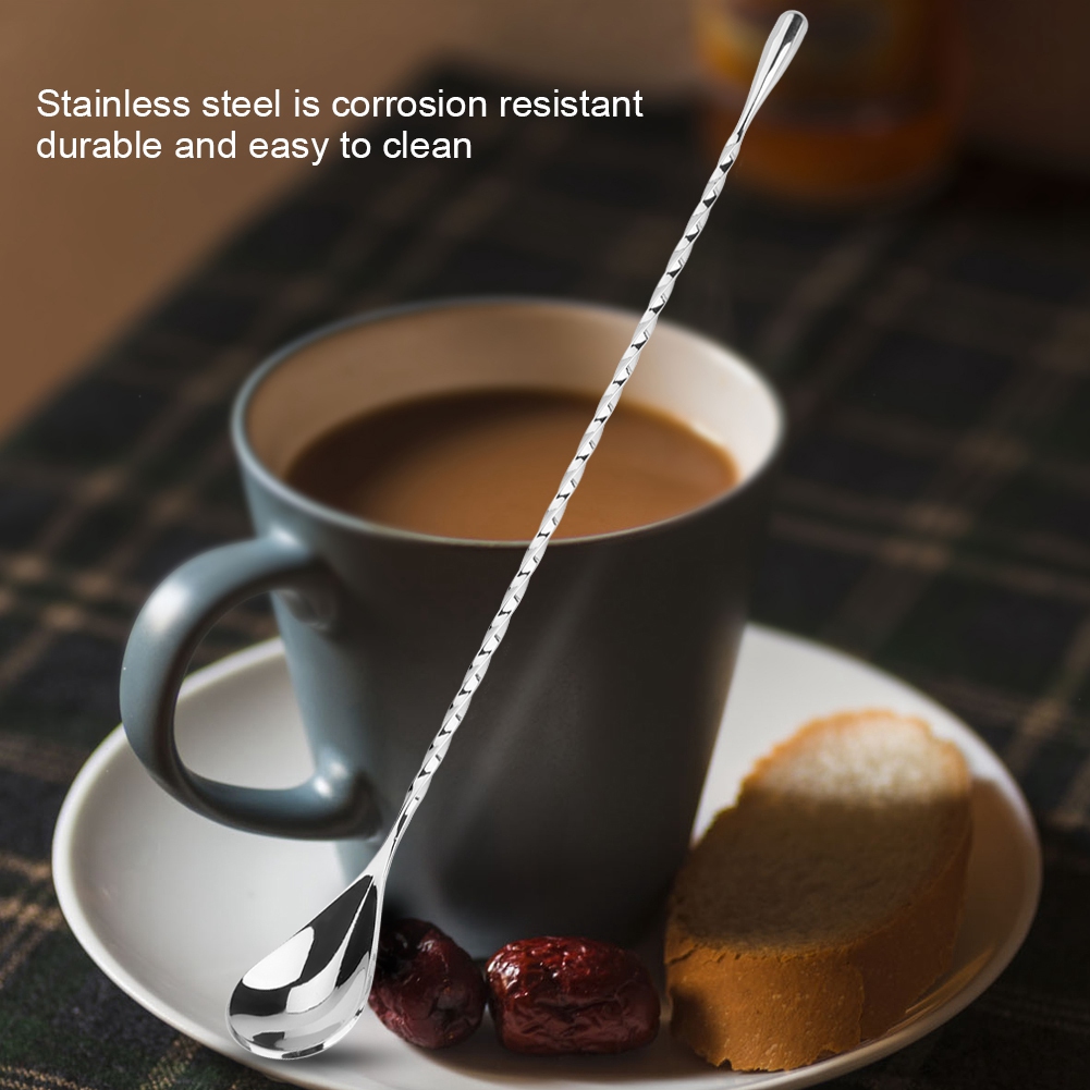 Stück Cocktaillöffel Aus Edelstahl, Getränke- Und Kaffeemischwerkzeug Mit Langem Griff (nr. 4)