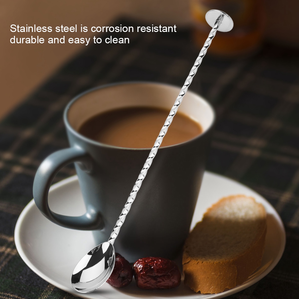 Stück Cocktaillöffel Aus Edelstahl, Getränke- Und Kaffeemischwerkzeug Mit Langem Griff (nr. 7)
