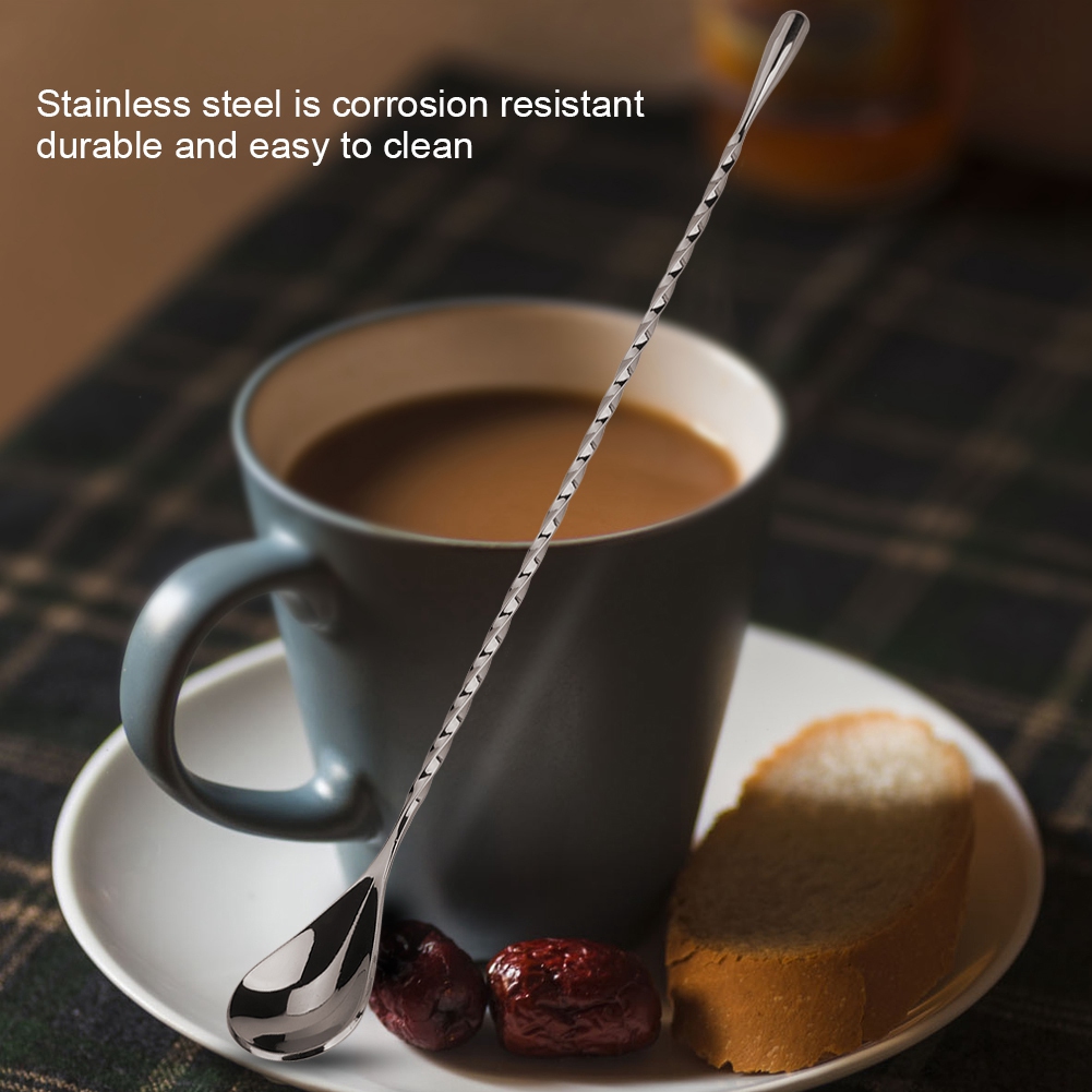 1 Stück Cocktaillöffel Aus Edelstahl, Getränke- Und Kaffeemischwerkzeug Mit Langem Griff (nr. 6)