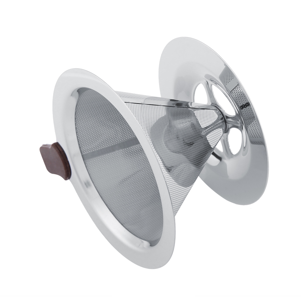 Wiederverwendbarer Edelstahl-kaffeefilter, Doppelwandiger Brühfilter Mit Tassenständer