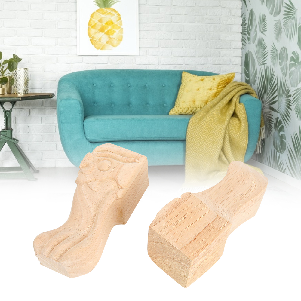 2 Stück Stilvolle, Geschnitzte Tischbeine Aus Holz Für Möbel Wie Sofa, Teetisch Oder Tv-schrank
