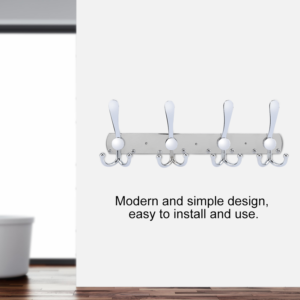 Multifunktionaler Wandhakenständer Aus Edelstahl, Handtuchhalter, Hutablage Für Badezimmer (4 Haken)