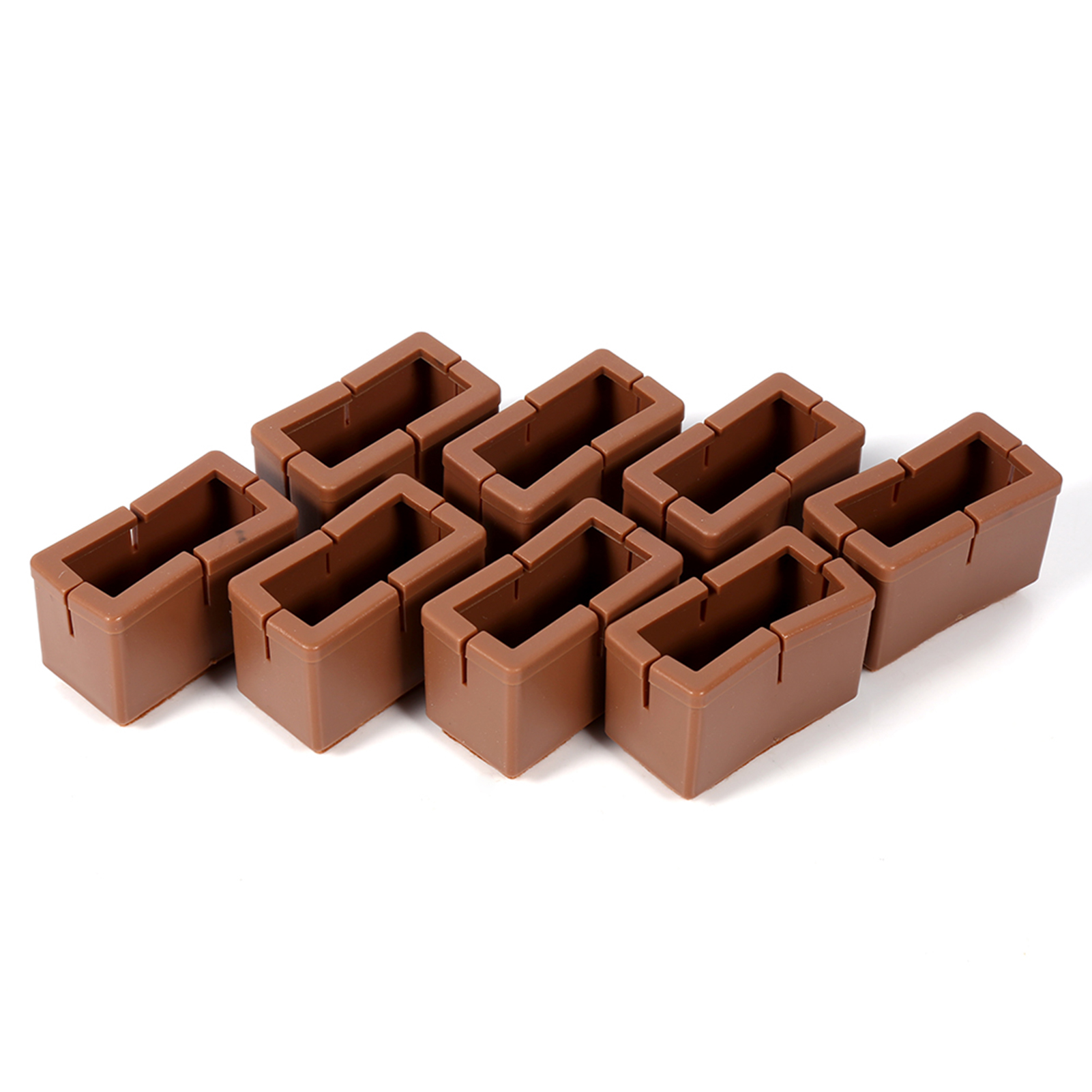 8-teiliges Set Stuhlbeinschutz, Rechteckige Möbelbeine Mit Gummisohle (kaffee)