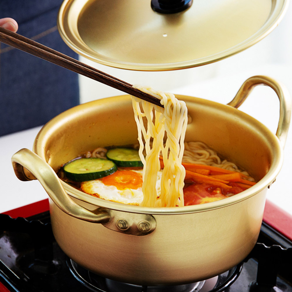 Koreanischer Ramen-nudeltopf, Koreanischer Gelber Aluminium-kochtopf, Instant-nudeltopf (16 Cm)