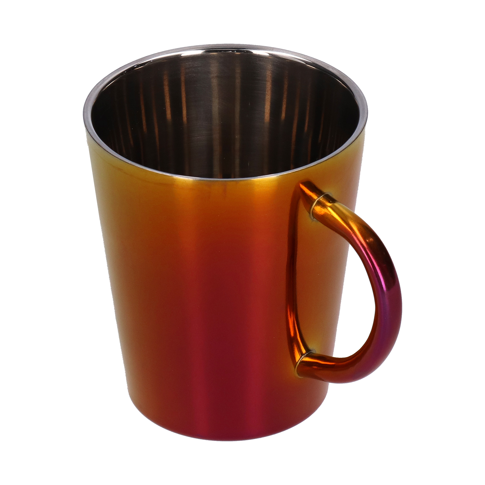 300 Ml Doppelwandiger Wasserbecher Mit Henkel, Isolierter Edelstahl-kaffeebecher Für Zuhause (red)
