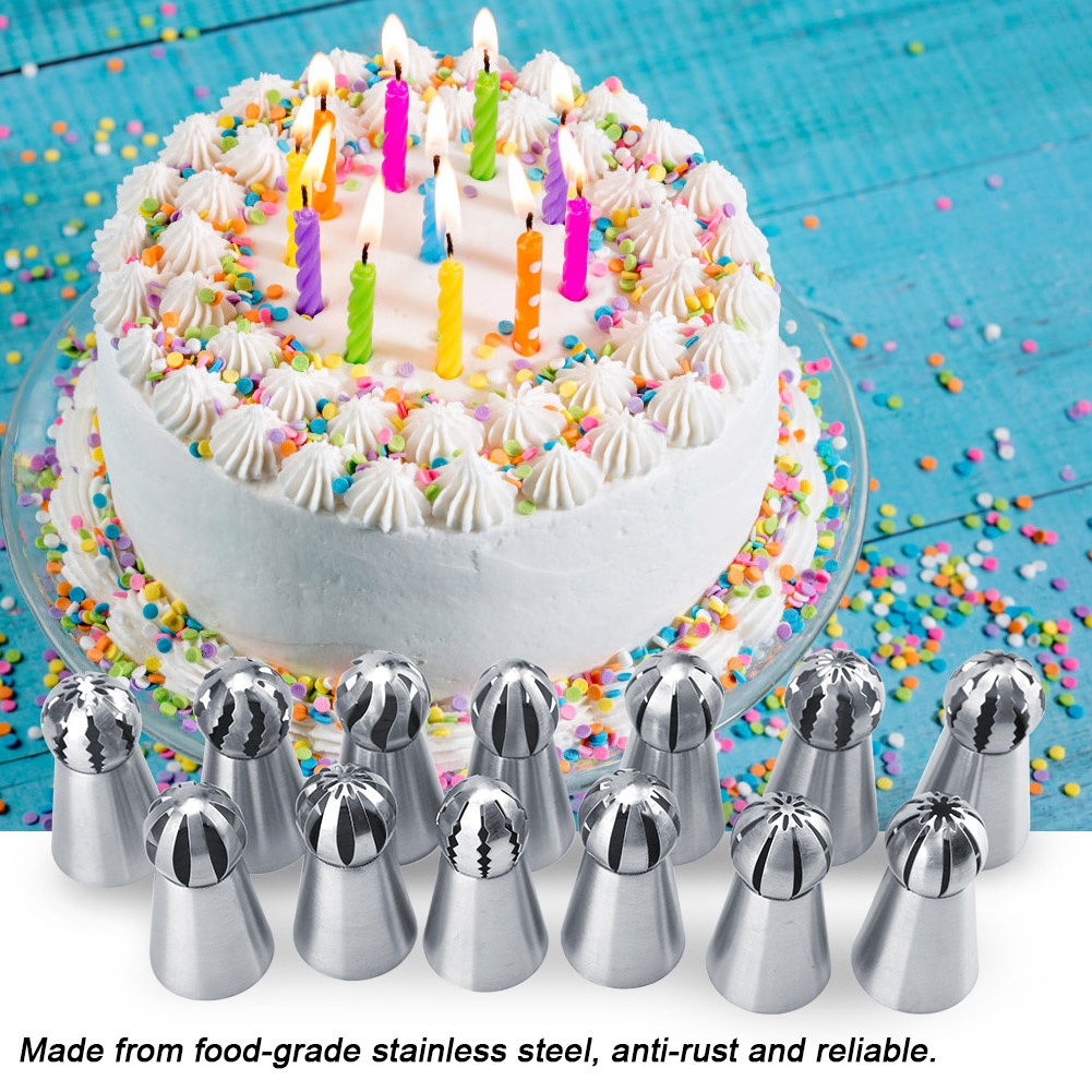 13-teiliges Russisches Spritztüllen-set Für Gebäck, Kuchen, Buttercreme, Diy-dekoration Und Backen