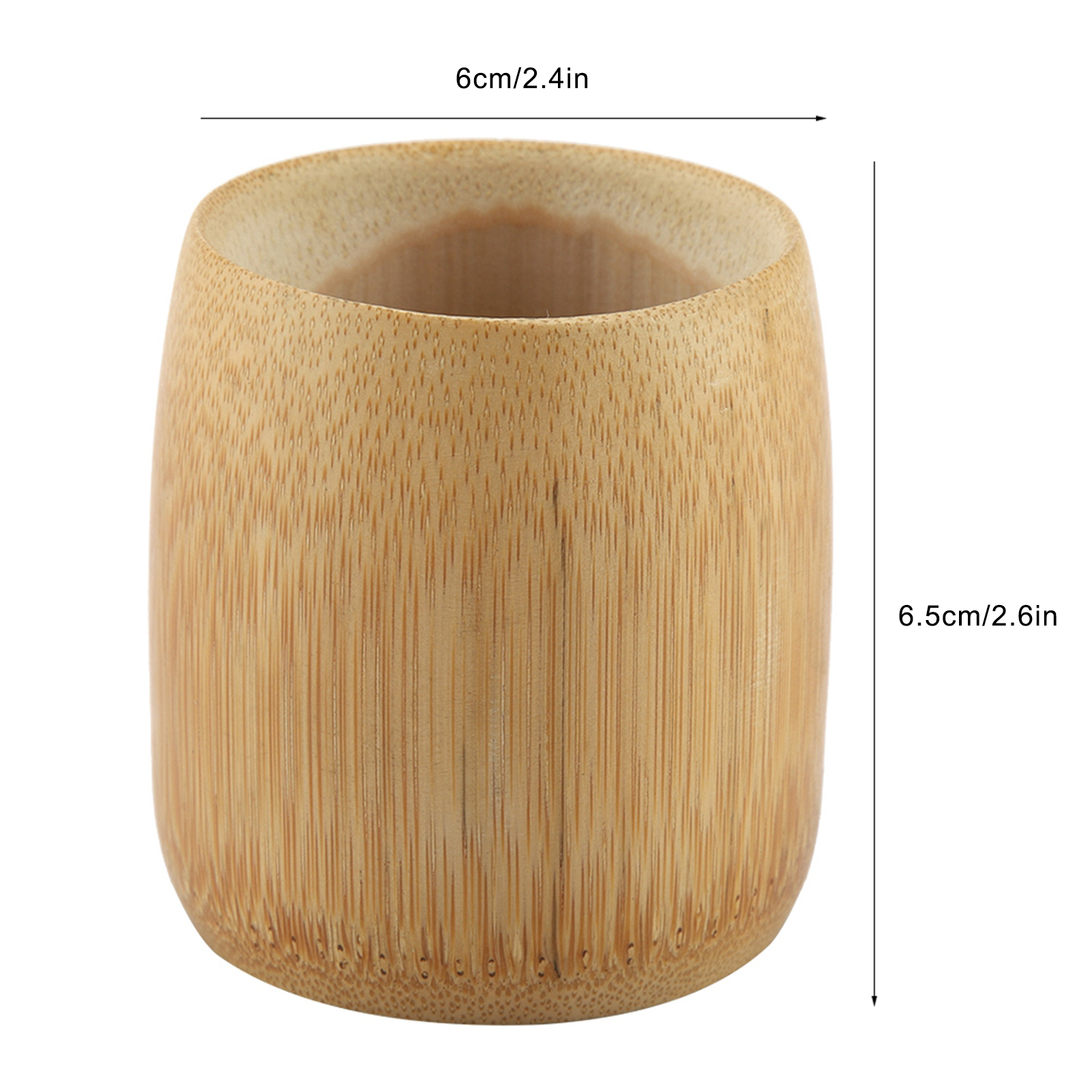Natürliche, Reine Bambus-teetasse, Handgefertigt, Unlackiert, Umweltfreundliche Wasserbecher (runde Öffnung, Größe M)