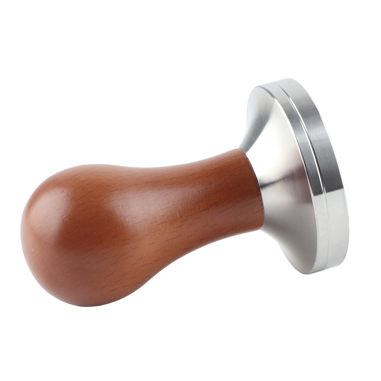 1 Stück Espresso-kaffee-tamper Mit Holzgriff Und Edelstahl, 58 Mm Flacher Basis