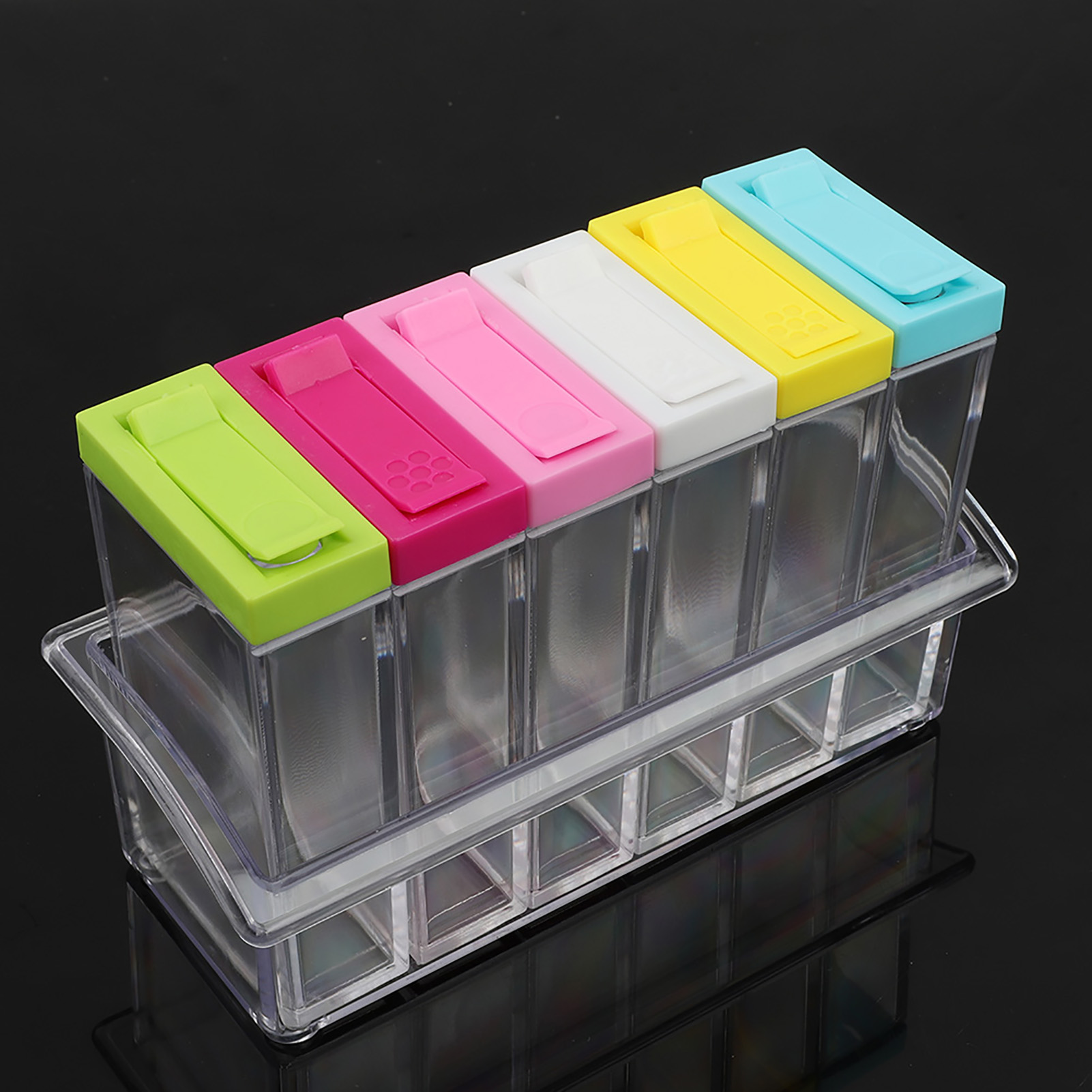 6er-set Transparente Gewürzflaschen Und -gläser Aus Kunststoff, Küchenhelfer-zubehör