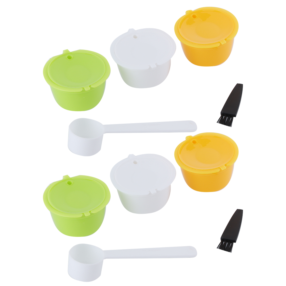 2er-set Wiederbefüllbare Kaffeekapseln, Wiederverwendbare Kaffeefilterbecher Mit Bürste Und Löffel, Passend Für Dolce Gusto