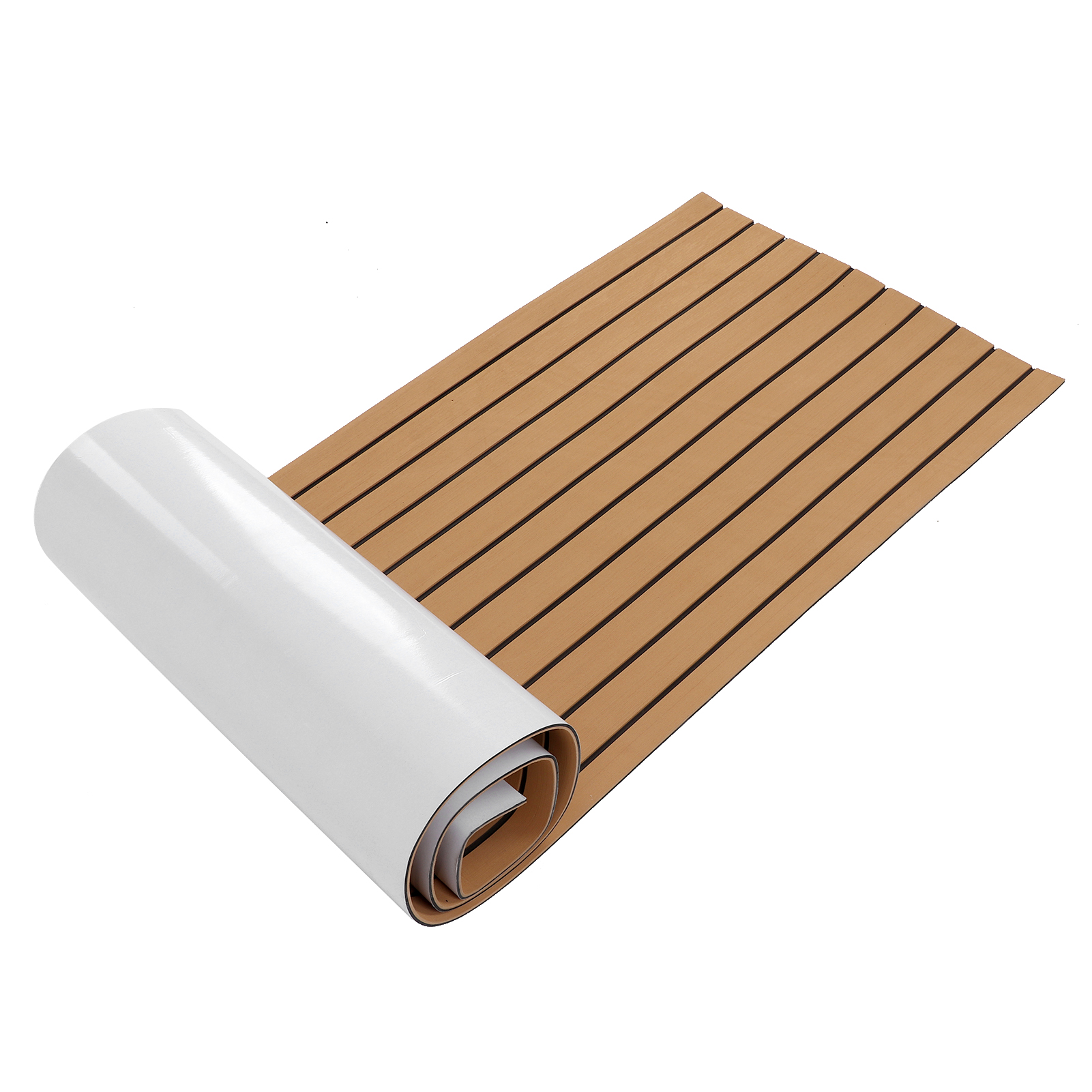 Bootsbodenmatte Aus Eva-schaumstoff, Rutschfest, Für Yachtdecks Und Wohnmobile, 240 X 60 Cm, Selbstklebend (gold/schwarz)