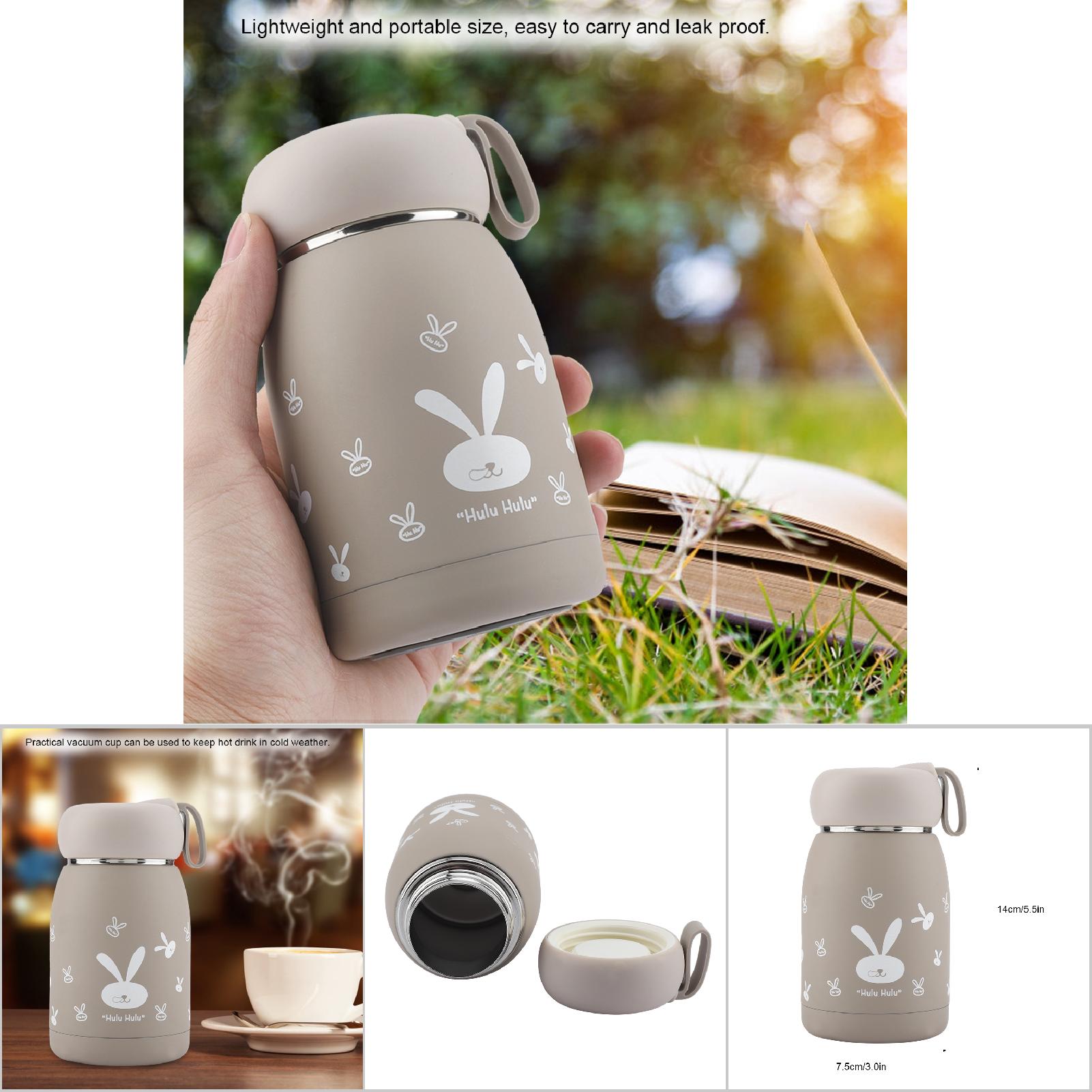 Vakuumbecher/thermosbecher/wasserflasche Aus Edelstahl Mit Niedlichem Hasenmuster (kaffee)