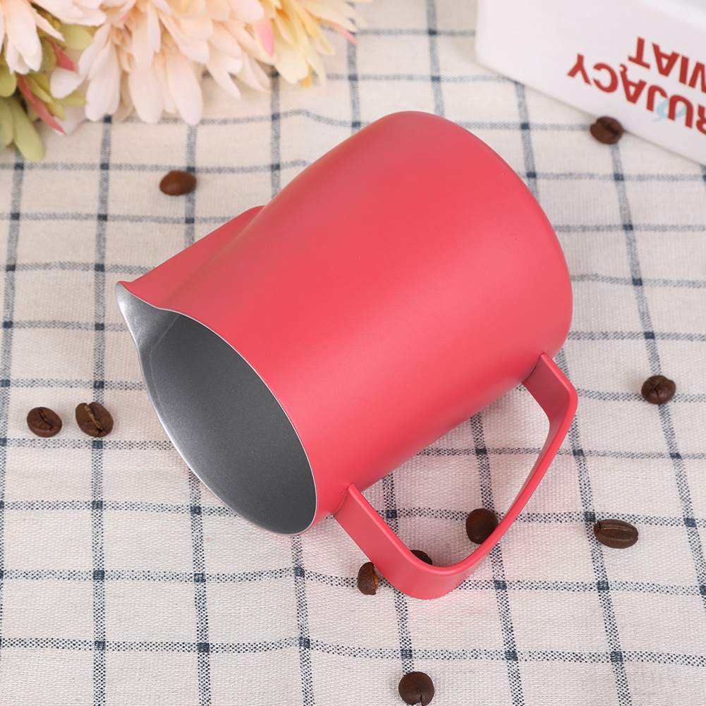 350 Ml Milchaufschäumkännchen Aus Edelstahl, Kaffee-latte-behälter, Tasse, Kaffeezubehör, Rosarot
