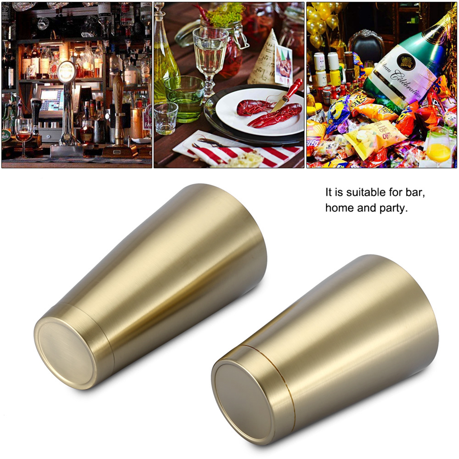 Robuster Und Langlebiger Cocktailbecher/shaker Aus Edelstahl, Bar- Und Küchenhelfer (titangold)
