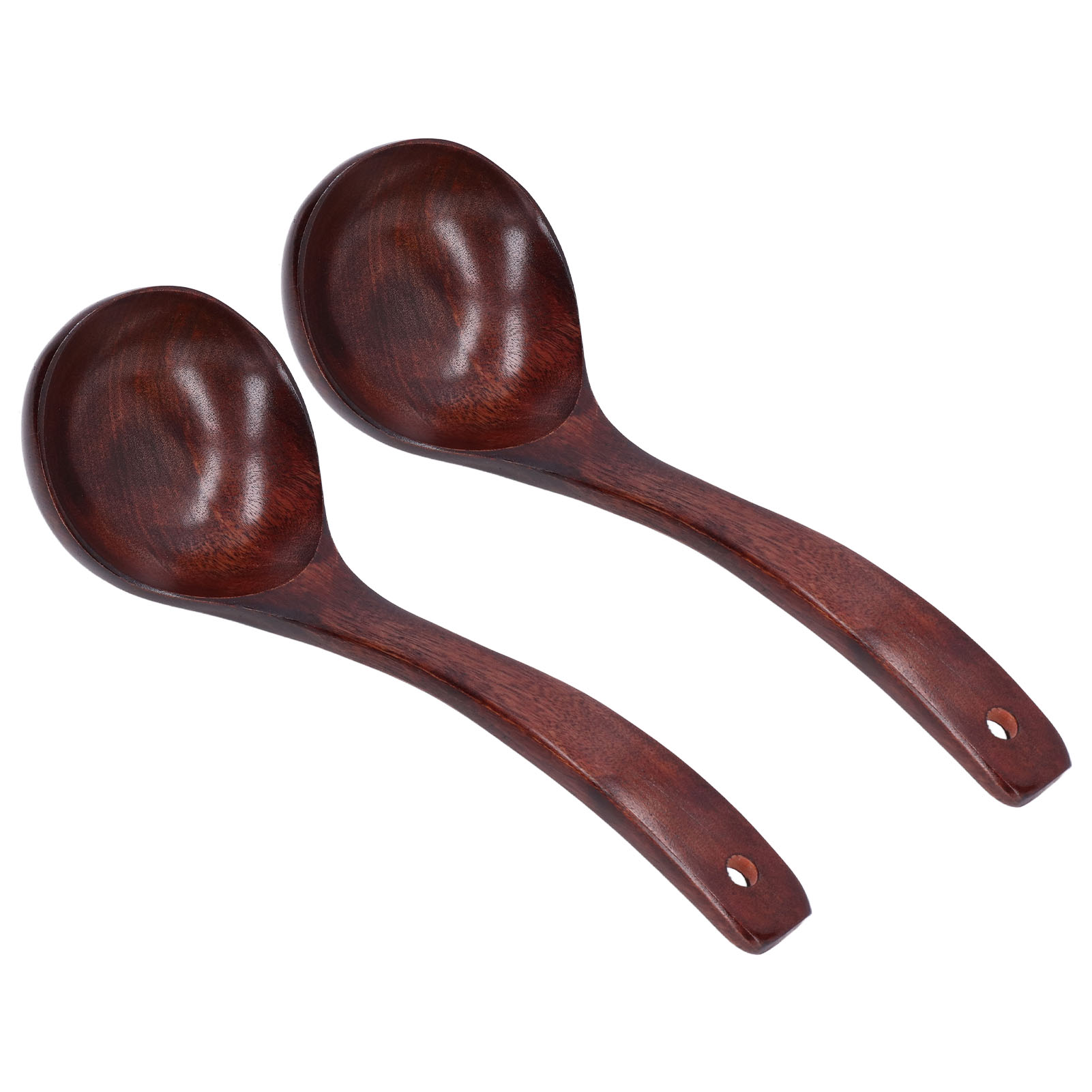 2-teiliges Set Aus Holzlöffeln Mit Langem Griff, Ideal Für Porridge, Kaffee Und Desserts (9 Cm Löffelbreite).