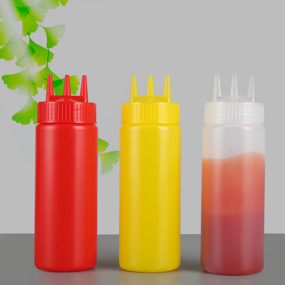 3er-pack Quetschflaschen Mit 3 Löchern Und Deckel Für Salatdressings, Saucen Und Ketchup