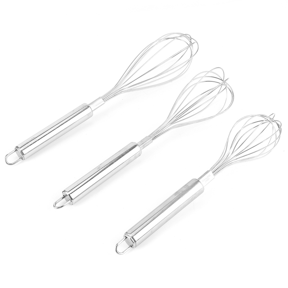 3-teiliges Set Manueller Eierquirl, Milchaufschäumer, Mixer Und Küchenbackutensilien Aus Edelstahl