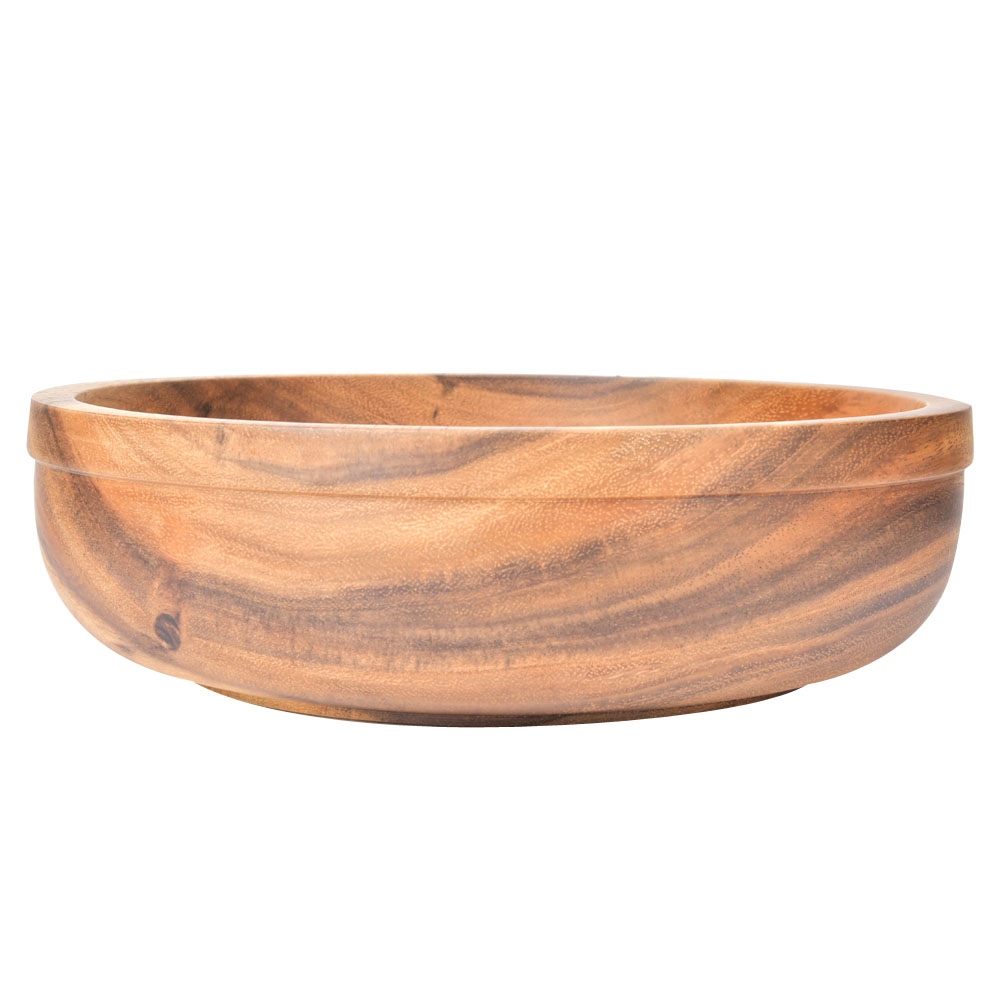 Salatschüssel Aus Holz, Obstschale, Geschirr, Küchenutensilien, 30 X 9 Cm