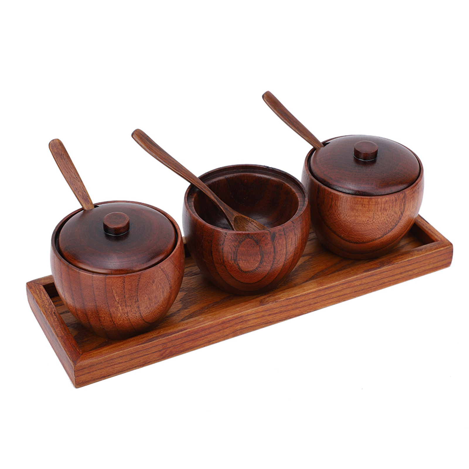 Retro-gewürzglas, Gewürztopf, Zuckerdose Mit Deckel, Holzbox, Küchenhelfer