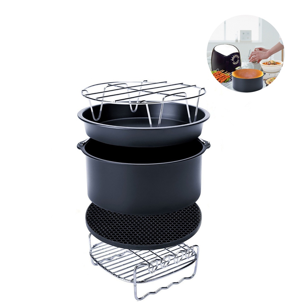 10-teiliges Set 16 Cm (6 Zoll) Airfryer-zubehör, Sichere Pizzabackform, Küchenkochutensilien Für 3,7–5,8 L (3,7–5,8 Qt)