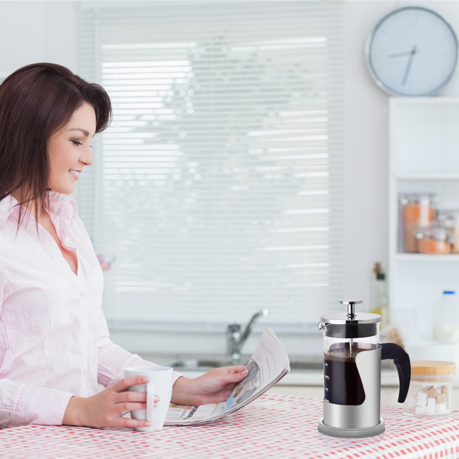 350 Ml Kaffeekanne Und Teebereiter Aus Hitzebeständigem Edelstahl 304 Und Glas (french Press)