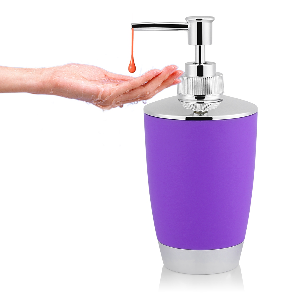 4-teiliges Badezimmer-accessoire-set, Bestehend Aus Becher, Zahnbürstenhalter, Seifenschale Und Seifenspender (lila)