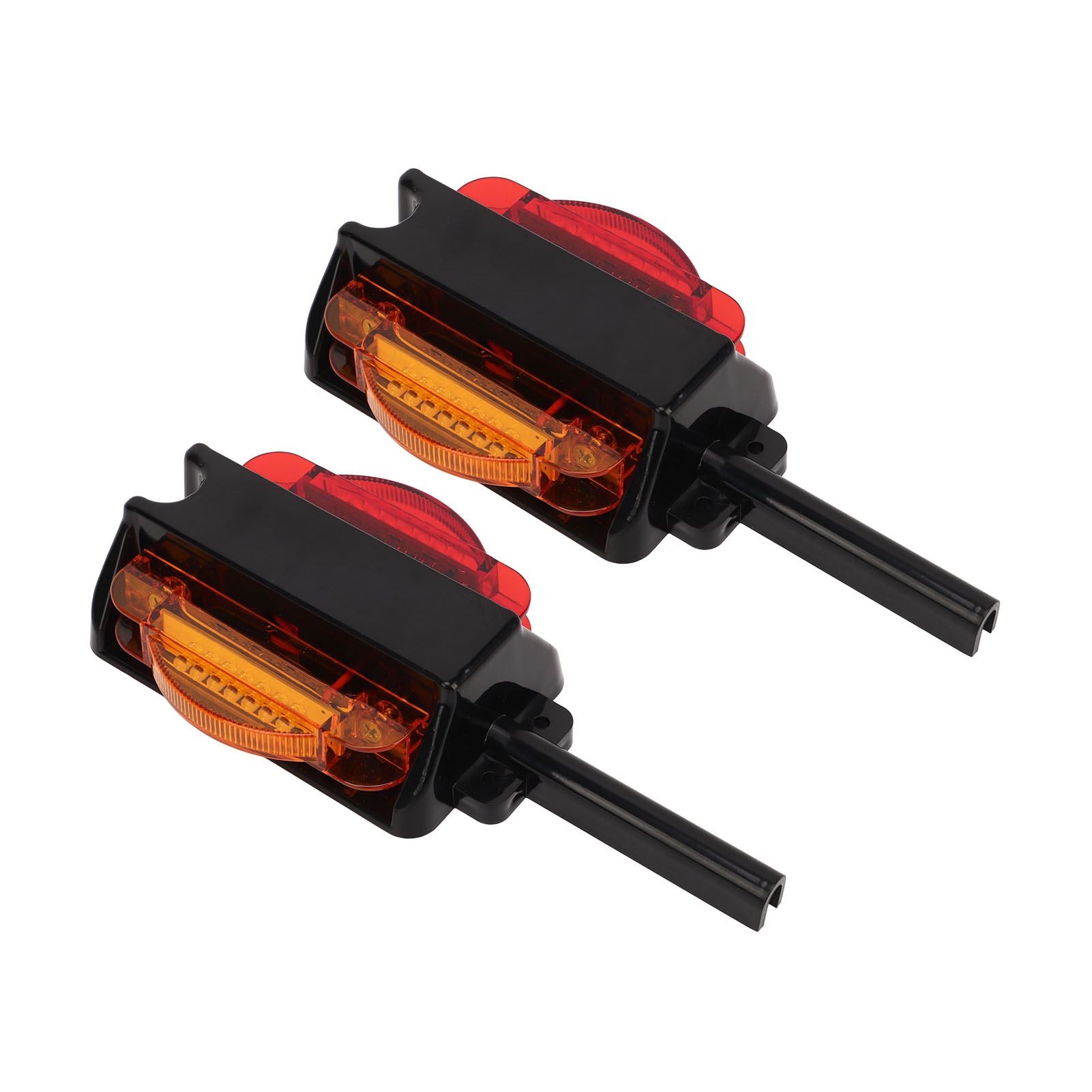 1 Paire De Feux De Position Lumineux Dc12v Ip67 Étanches, 14 Led, Lumière Vive Pour Camping-car, Remorque, Quad, Camion, Bateau, Bus, Caravane, Rouge Et Jaune