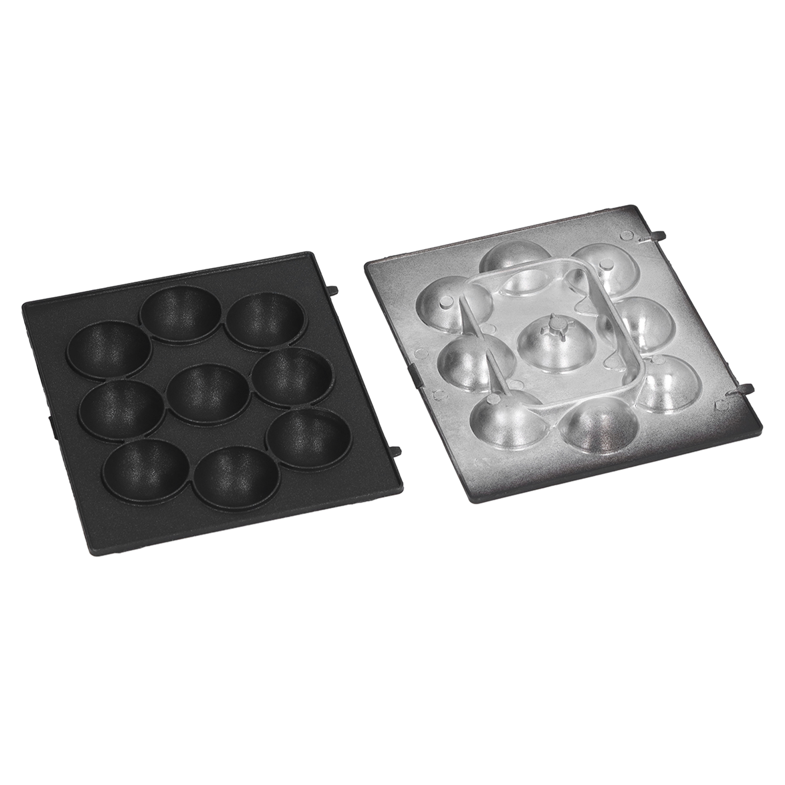 Set Mit 2 Antihaftbeschichteten Platten Für Mini-bällchen, Kompatibel Mit Sandwichmakern