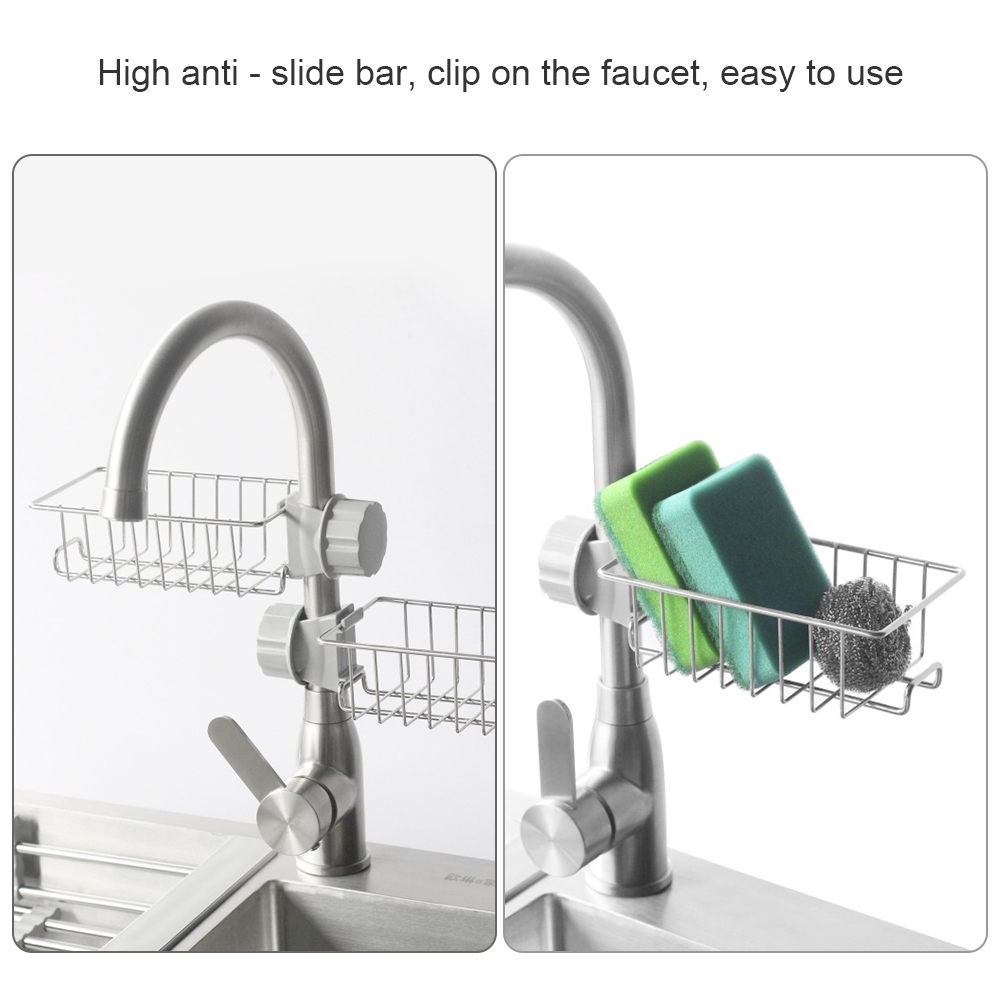 Abtropfgestell Aus Edelstahl Mit Haken Für Spüle, Ablage Für Wasserhahn, Trockengestell Für Küche Und Bad