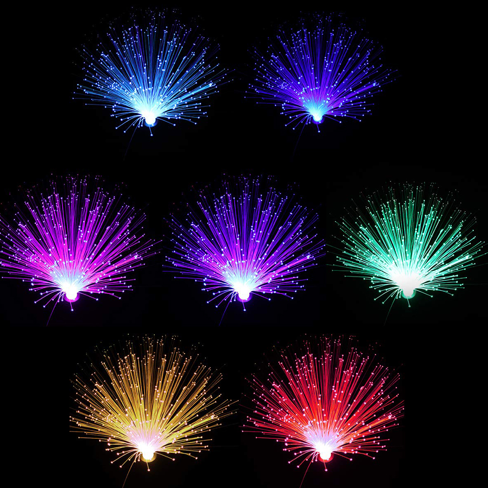 Romantische Led-glasfaserlampe Mit Farbwechsel, Dekoratives Nachtlicht Mit Funkelndem Licht.