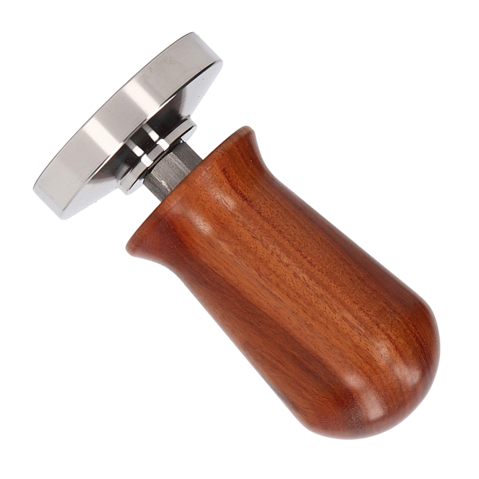 Konstantdruck-tamper, Kaffeestößel Aus Edelstahl Mit Massivholzgriff Und Edelstahlfuß, 58 Mm