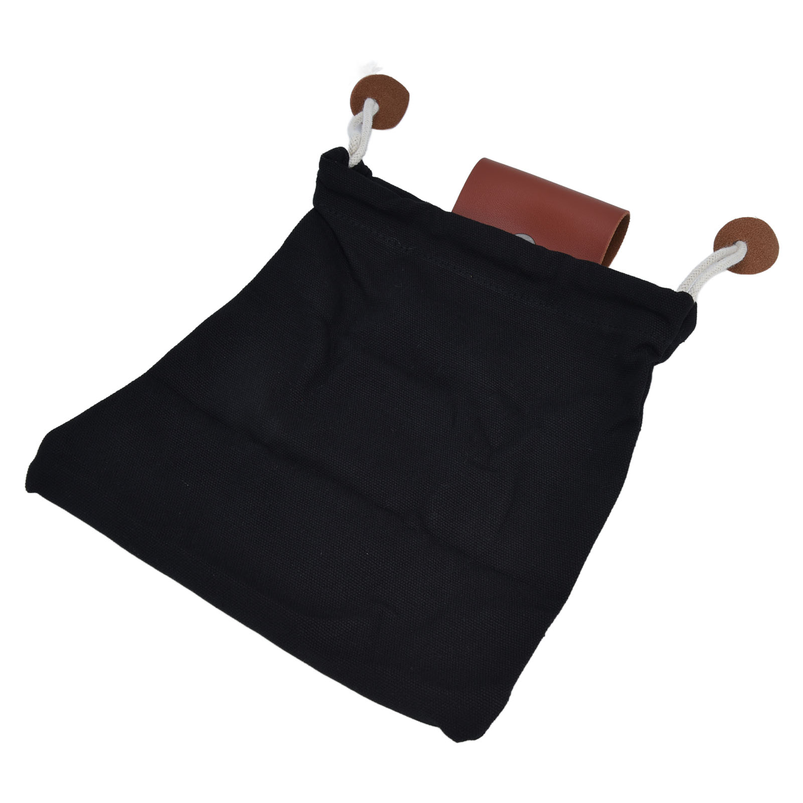Schwarze Erntetasche Aus Kunstleder Und Canvas Mit Praktischer Gürteltasche Für Camping, Obstpflücken Und Aufbewahrung Im Freien