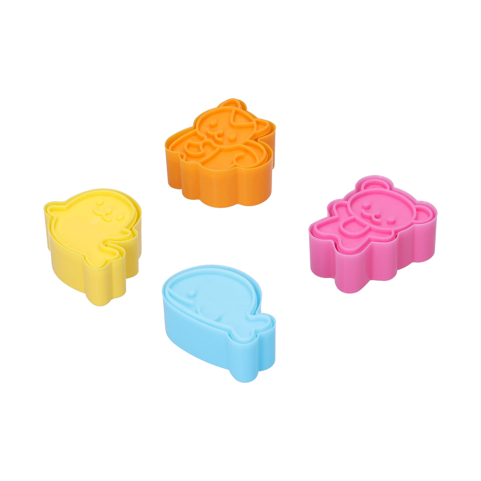 Set Mit 4 Mini-ausstechformen Für Sandwiches, Kekse Und Reisplätzchen Für Kinder In Form Eines Delfins, Einer Robbe, Eines Eichhörnchens Und Eines Bären (farbe Zufällig)