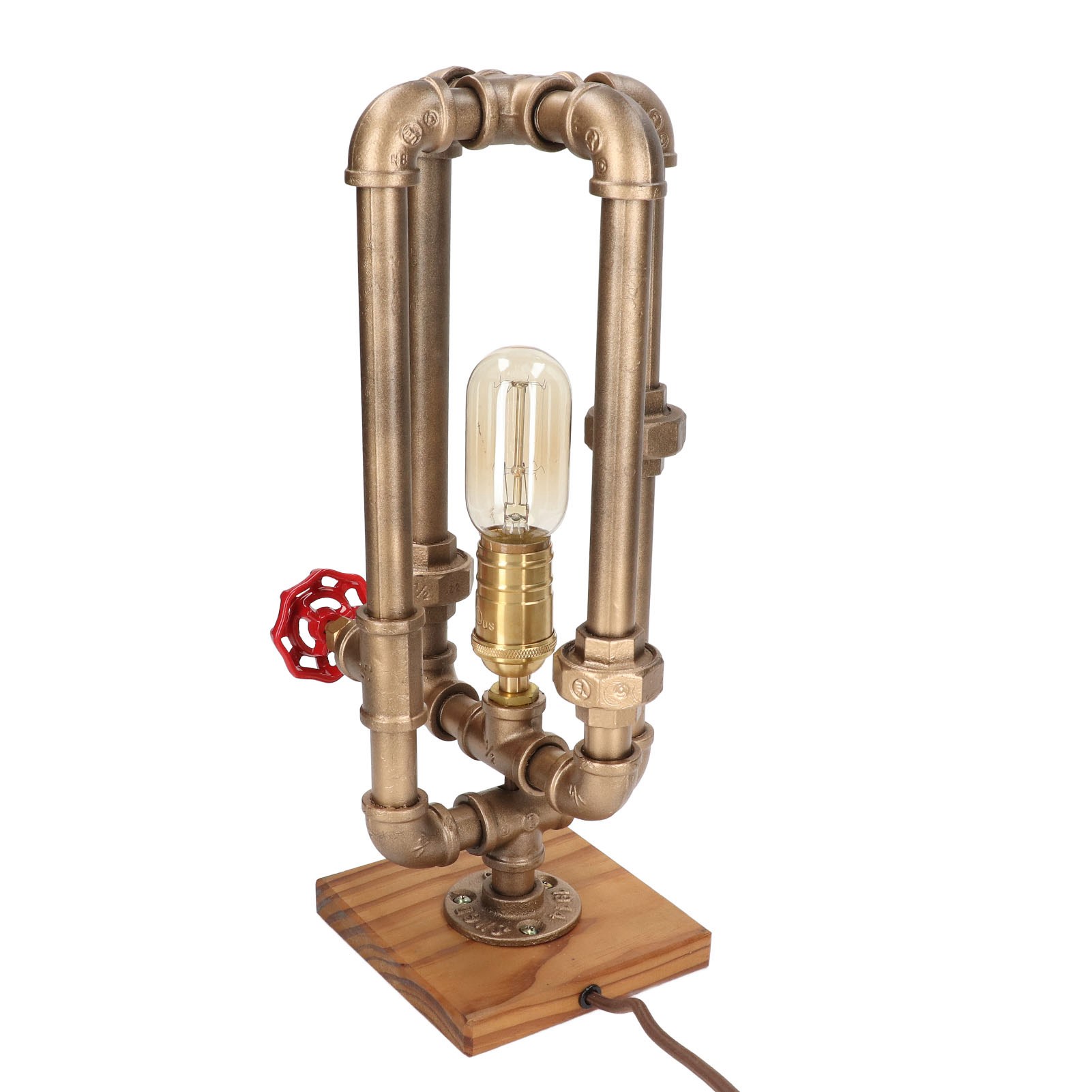 E27-stehleuchte Mit Hitzebeständiger Lackierung, Industrielampe Mit Handradschalter, Steampunk-stil, Hoteltischlampe, 220-v-eu-stecker