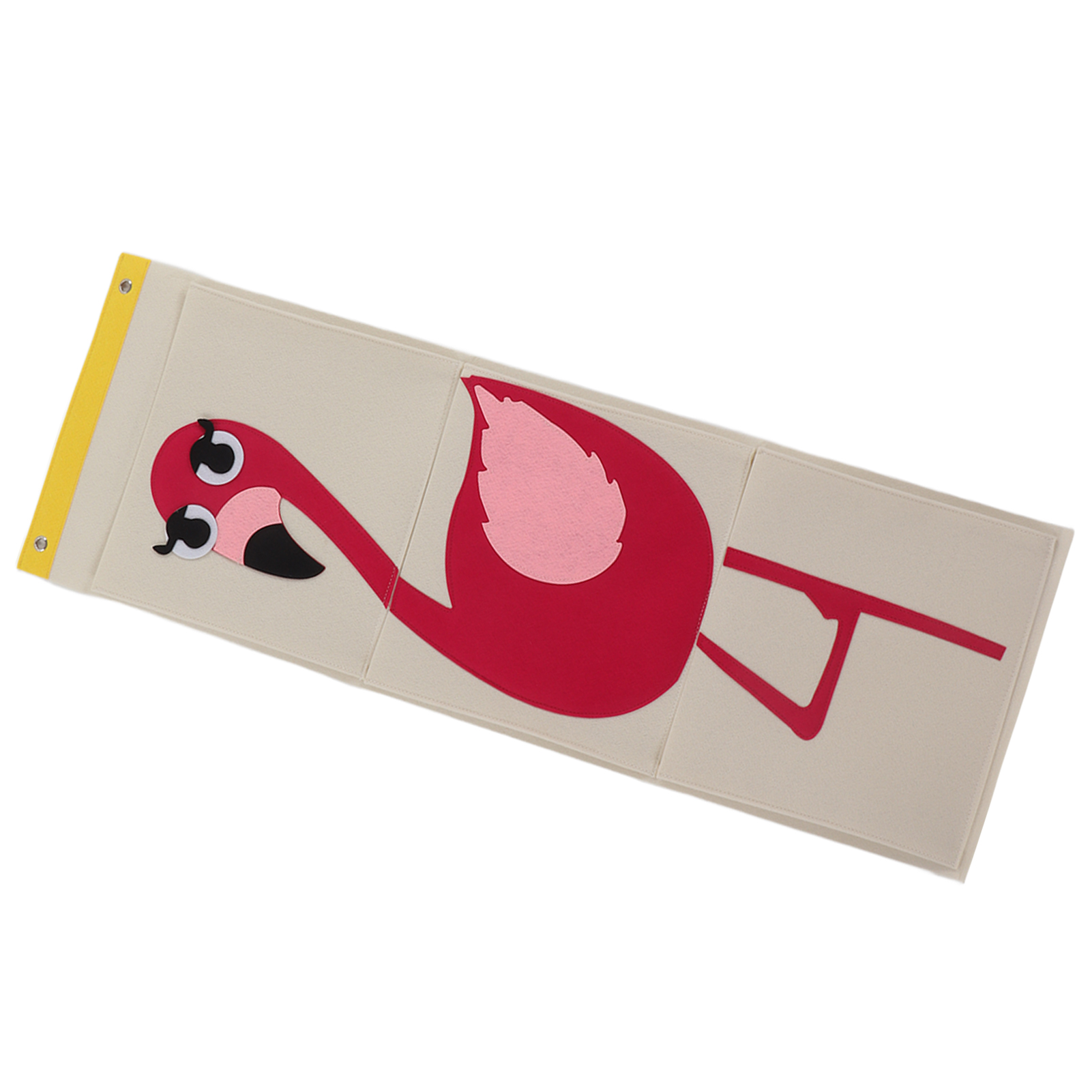 Dreistöckige Wandaufbewahrungstasche Für Den Kleiderschrank, Mit Filz-cartoon-tieren, Inklusive Türhänger Mit Vogelmotiv, 100,7 X 35 Cm