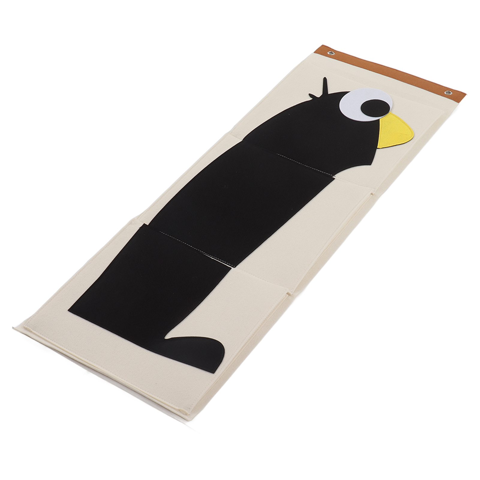 Dreistöckige Wandaufbewahrungstasche Für Den Kleiderschrank, Pinguin-motiv Aus Filz, 100,7 X 35 Cm, Zum Aufhängen An Der Tür