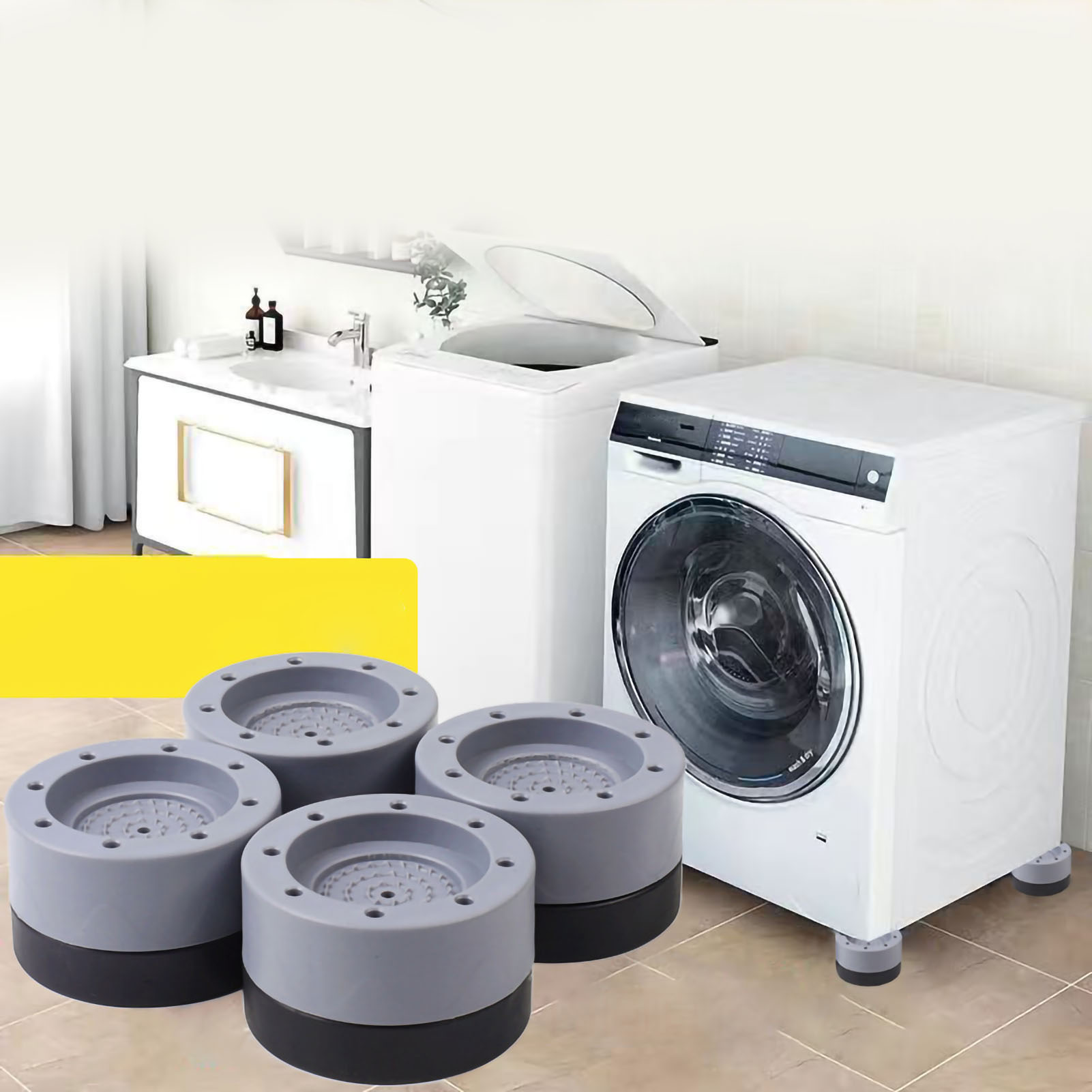 Antivibrationsmatte Für Waschmaschine, Pvc-harzmatte, 3,5 Cm Erhöhung, Rutschfest, Bodenschutz, Zubehör Für Haushaltsgeräte