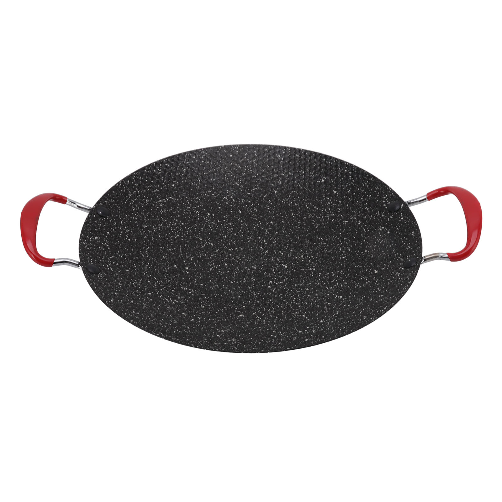 Koreanische Grillpfanne Mit Antihaftbeschichtung Und Hitzebeständigem Griff, Runde Platte Für Gas- Und Cerankochfelder, 30 Cm Durchmesser